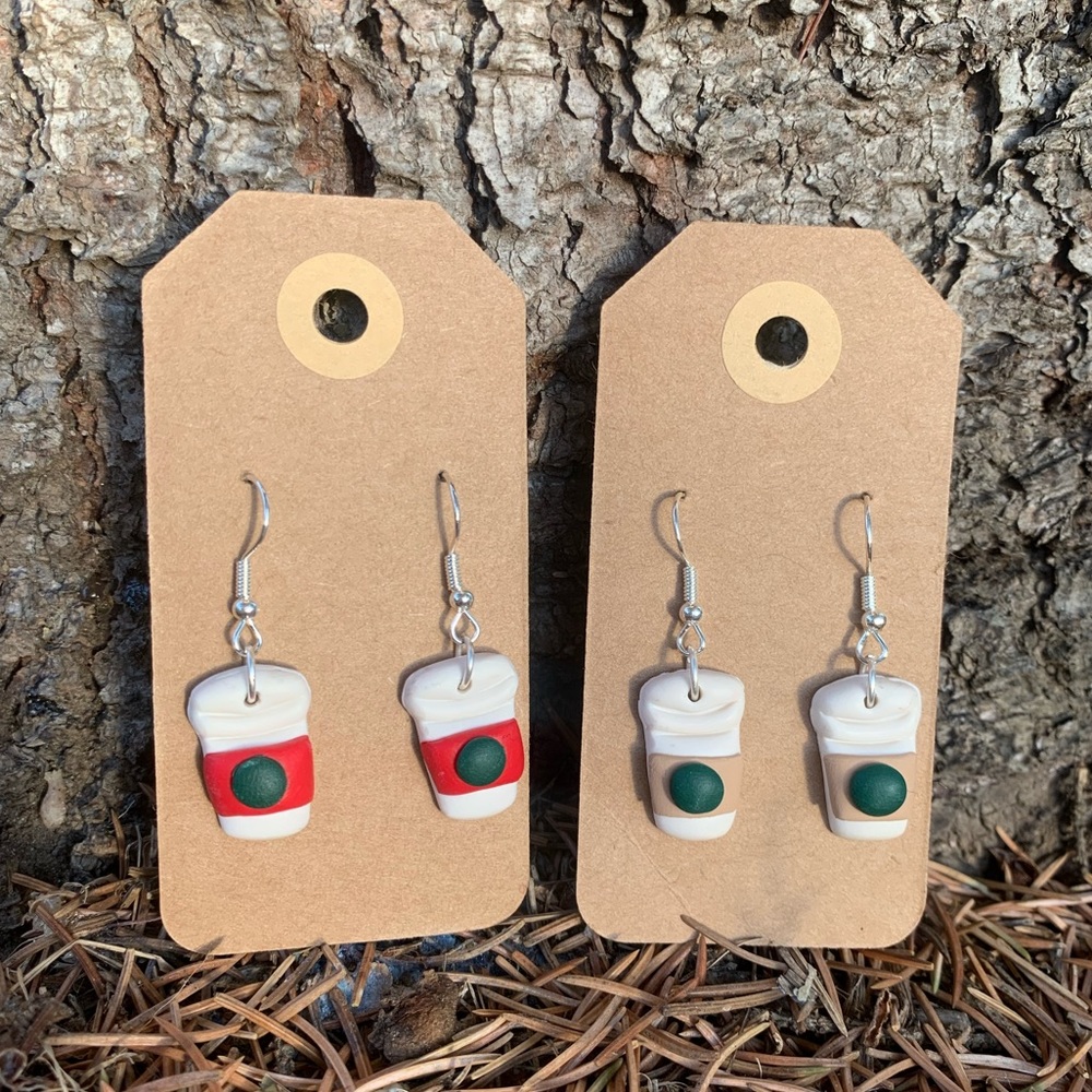 Starbucks inspired earrings